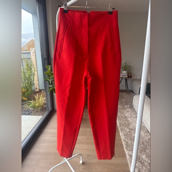Zara Red Ankle Pants - Picture 4 of 5